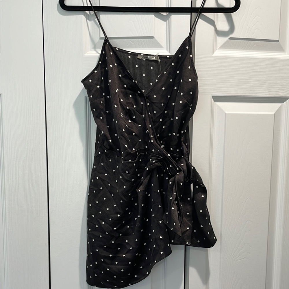Thurley Farrow Black Polka Dot Wrap top